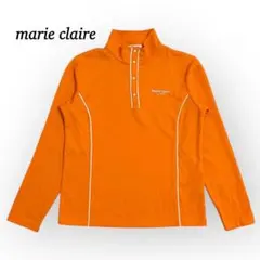 マリクレール スポーツウェア ★【L】ゴルフ 刺繍ロゴ スナップボタン オレンジ