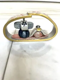 雛人形 陶器製飾り 青とピンク