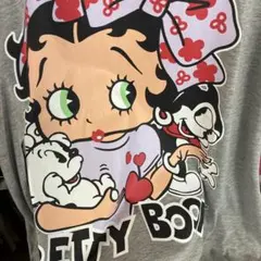 フォロー割あり◎Betty Boop ロング丈 Tシャツ チュニック プリントのサムネイル