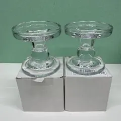 【2個セット】　キャンドルホルダー キャンドルスタンド ガラス製品