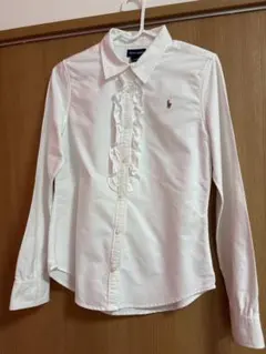 Ralph Lauren フリル付きシャツ ホワイト　アメリカサイズ　16