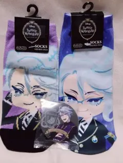 【ツイステ】アズール 靴下 缶バッジ セット