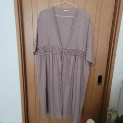 美品⭐大きいサイズ刺繍入り半袖チュニック　カーディガン3L
