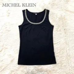 ⁠ミッシェルクラン タンクトップ 38 襟元ラメ ノースリーブ トップス M⁠のサムネイル