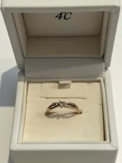 4℃ K10 ピンクゴールド キュービックジルコニアリング