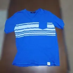 AZUL by moussy Tシャツ L ブルー ボーダー