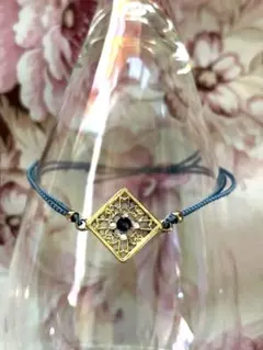 ブルートパーズとジルコニア　カジュアル青いブレスレット