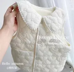 新品タグ付きアイボリー キルティング 中綿ベスト100