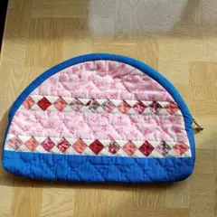 手作りキルティングポーチ 青とピンク