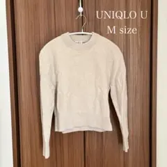 UNIQLO U プレミアムラムモックネックセーターアイボリーミックスカラー M