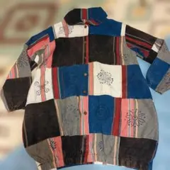 3s4you エスニック オリエンタル 民族 パッチワーク オーバーサイズ