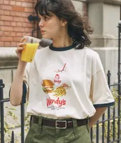 【Wendy's】 別注ウェンディーズヴィンテージプリント半袖　Tシャツ