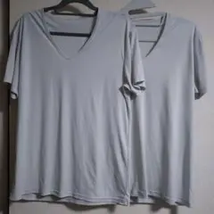 グレー Vネック Tシャツ 2枚セット