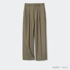 ユニクロ　タックワイドパンツ 56オリーブ　Lサイズ