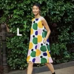 UNIQLO×marimekko ワンピース ノースリーブ　ドット　Lのサムネイル