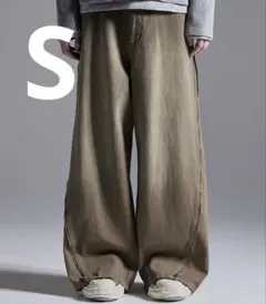 【GRANCY】 ジップデザイン バギーデニム パンツ　Sサイズ