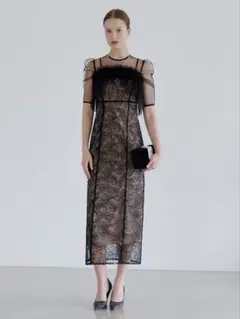 3WAYフラワーチュールアシンメトリーIラインワンピースドレス結婚式二次会成人式