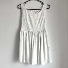 dazzlin♡ノースリーブ 白ワンピース レース