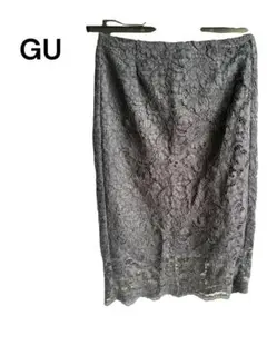 GU ネイビー　紺　レース タイトスカート　Sサイズ