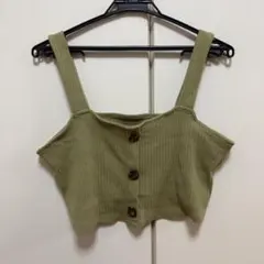 GU フロントボタンビスチェ キャミソール カーキ