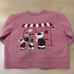 familier ピンク動物柄カーディガン 90cm