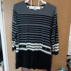 ボーダーが可愛い♪ニットワンピース★４Ｌ