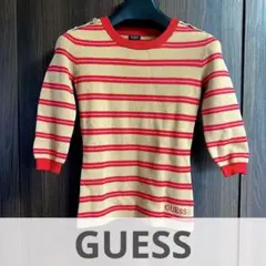 GUESS ７分丈ニット　赤　ベージュ　トップス