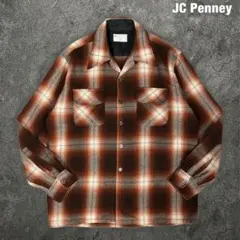 【好配色】 jc penny 70s ウールシャツ オンブレ ボードシャツ JC Penney 70s ビンテージ オンブレチェック シャツ ボードシャツ
