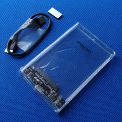 2.5インチ SATA HDD/SSD 外付けケース USB3.0 クリア U