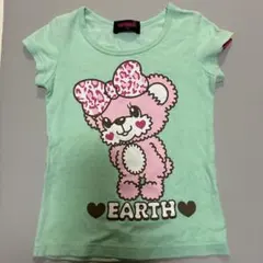 アースマジック くまプリント 半袖Tシャツ 110 美品 ミントグリーン