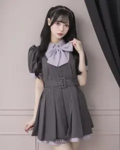 pium リボンタイ付きプリーツミニワンピース ギンガム | Mercari