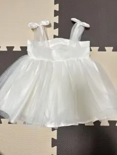 ホワイト ベビードレス リボン付き