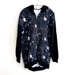 スカラー　黒　宇宙柄　ロング丈　パーカー　美品のサムネイル