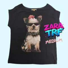 激レア/完売品 ZARA ザラ モヒカン犬 プリント Tシャツ ブラック Mのサムネイル