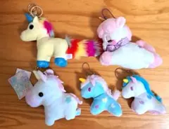 ユニコーン ぬいぐるみ キーホルダー 5点セット まとめ売り ゆめかわ