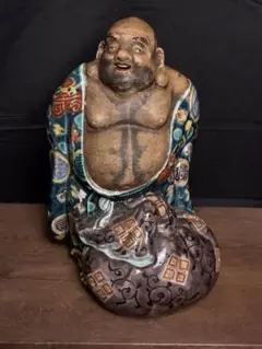 布袋様　九谷焼　38㎝ 九谷焼 布袋様 骨董品 招福 Yahoo!オークション -「九谷焼 布袋