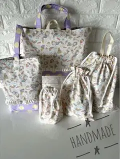 超特価　入園入学セット　手提げバッグ　靴入れ　お着替え袋　巾着袋　ユニコーン