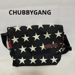 CHUBBYGANG 星柄メッセンジャーバッグ 大容量 ブラック 黒 ショルダー