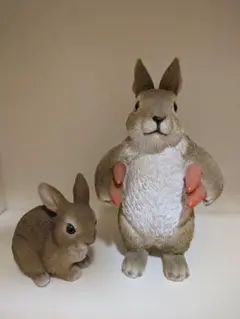 ウサギの置物 2体セット