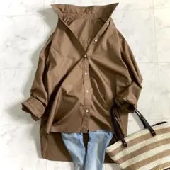 プラージュ GIRL I LINE シャツ ブラウン コットン