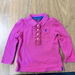 ポロ・ラルフ・ローレン フリルポロシャツ ピンク