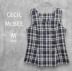 CECIL McBEE☆セシルマクビー☆ノースリーブトップス【M】グレーチェックのサムネイル
