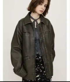 SLY VINTAGE BOXY F／LEATHER ジャケット ライダース - メルカリ