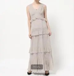 グレースコンチネンタル 美品 レイヤードフリルドレス シルク 