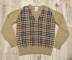 バーバリーロンドン ノバチェック カシミア ニット セーター スコットランド製