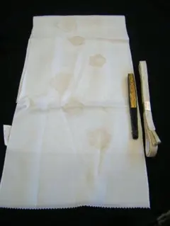 新品 礼装用 白地 帯揚げ・帯〆・ 末広 3点 セット 正絹 Bｓ1508