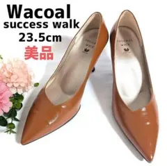 【美品】サクセスウォーク ブラウン ポインテッドトゥ パンプス 23.5 cm