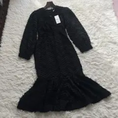 2/4まで DHOLIC フリンジジャガード マーメイドワンピース