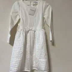 長期出品の為値下げ！ポンチウエストリボンワンピース ホワイト