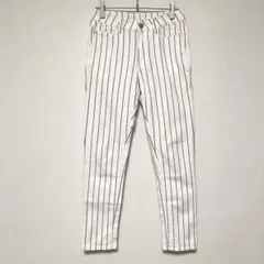 qq578 ローリーズファーム/ストライプパンツ/フルレングス/アイボリー/春夏
